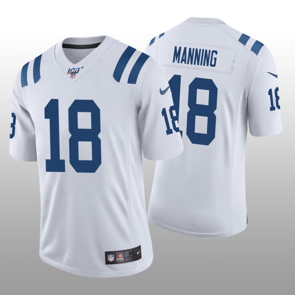 Indianapolis Colts Peyton Manning White Vapor Limited Jersey 100th Season - Men's