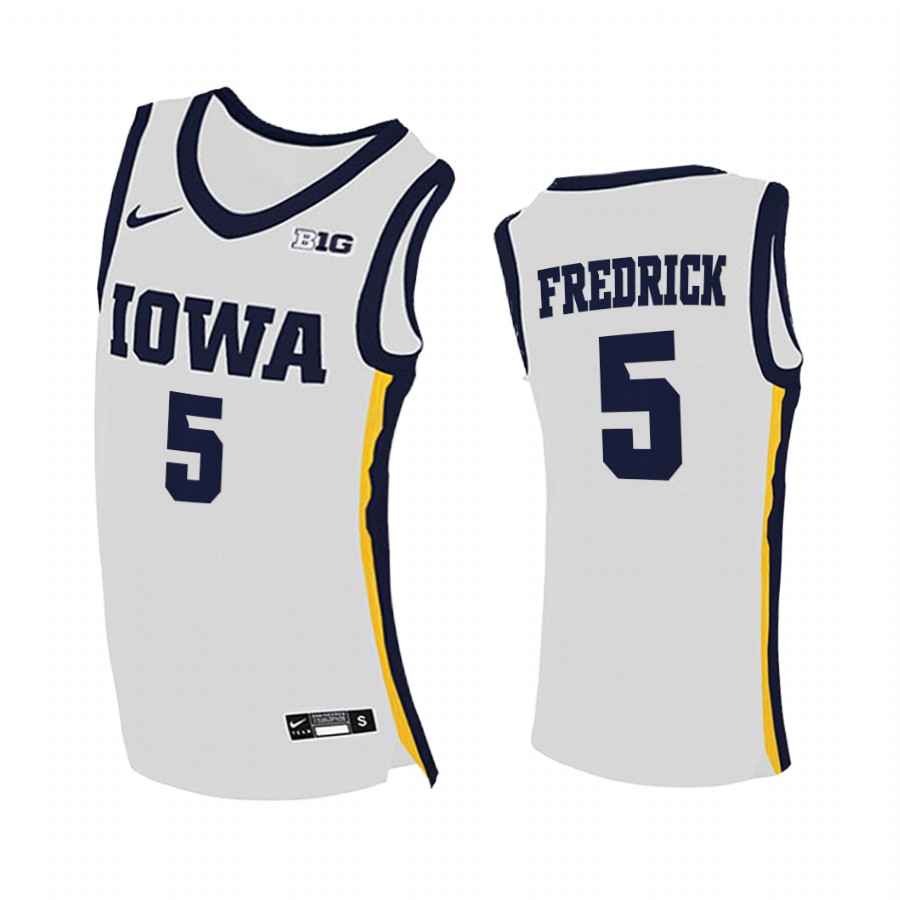 Iowa Hawkeyes C.J. Fredrick White Home 2020-21 College  Jersey