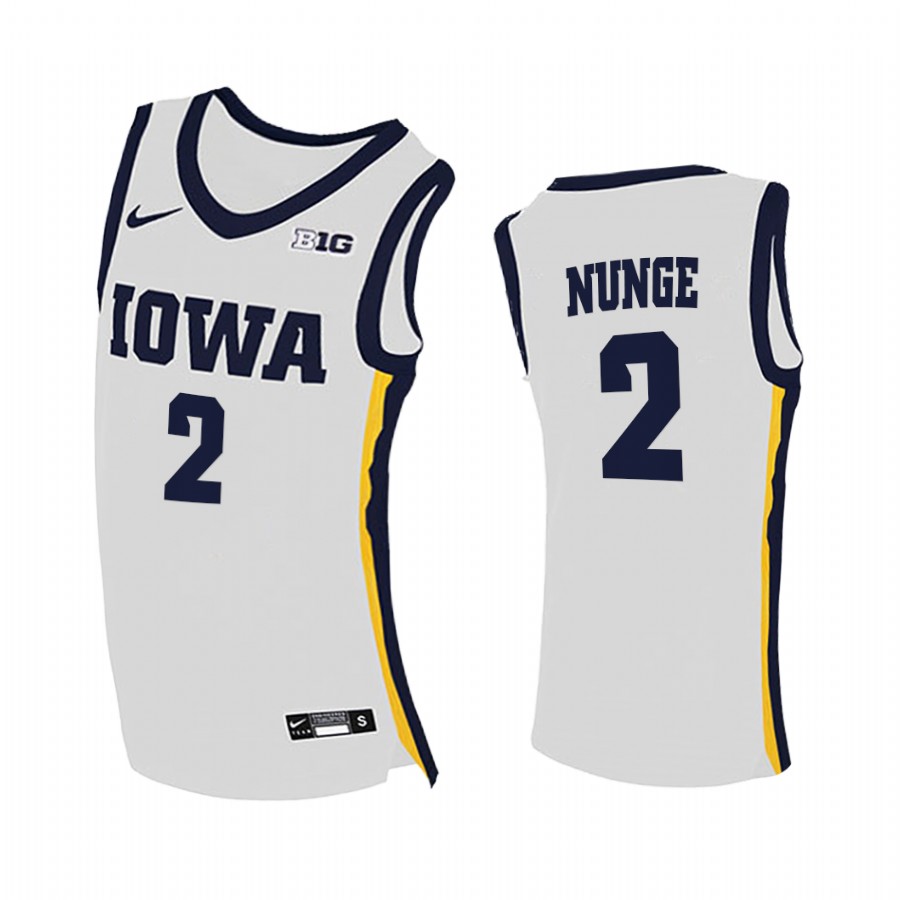 Iowa Hawkeyes Jack Nunge White Home 2020-21 College  Jersey