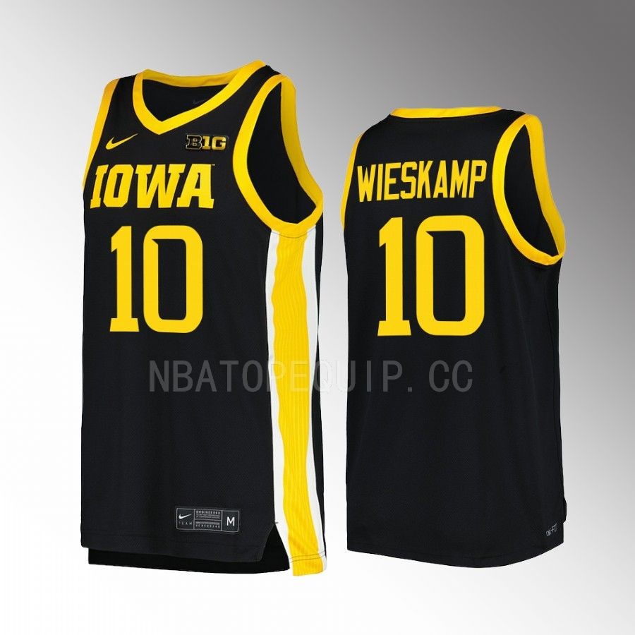 Iowa Hawkeyes Joe Wieskamp Jersey College  Black  Uniform
