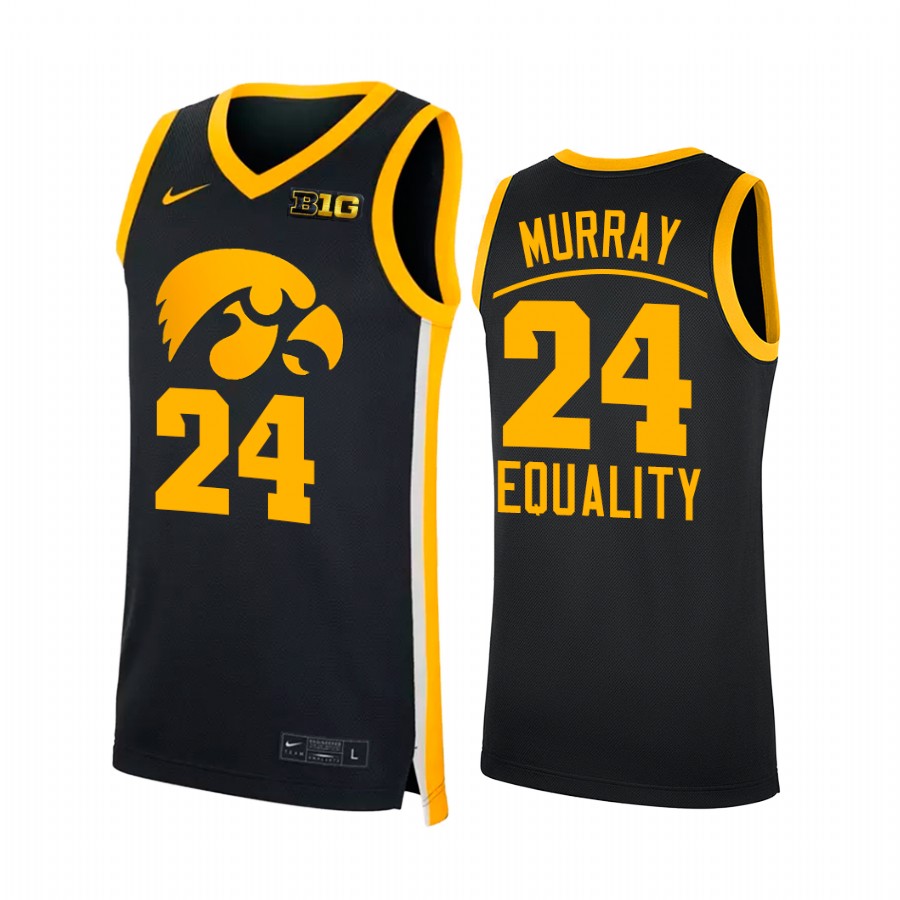 Iowa Hawkeyes Kris Murray Jersey 2022 Equality Black NCAA Big Ten Uniform