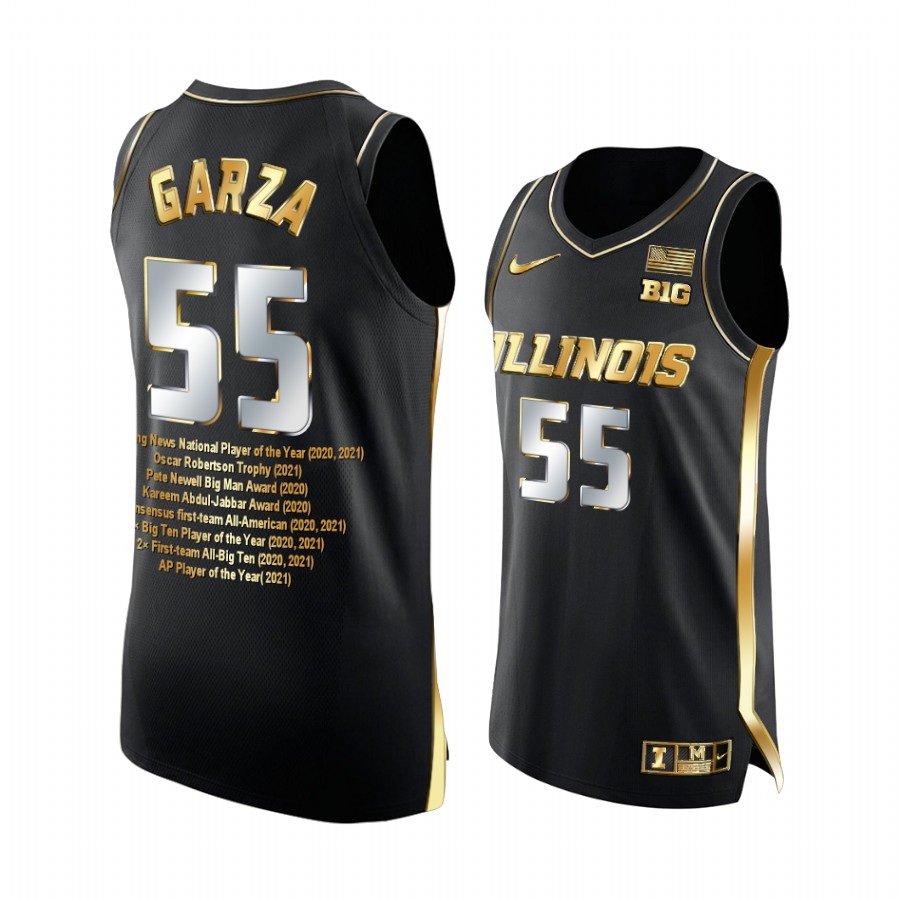 Iowa Hawkeyes Luka Garza #55 Black 2021 AP Player of the Year Career Awards Jersey