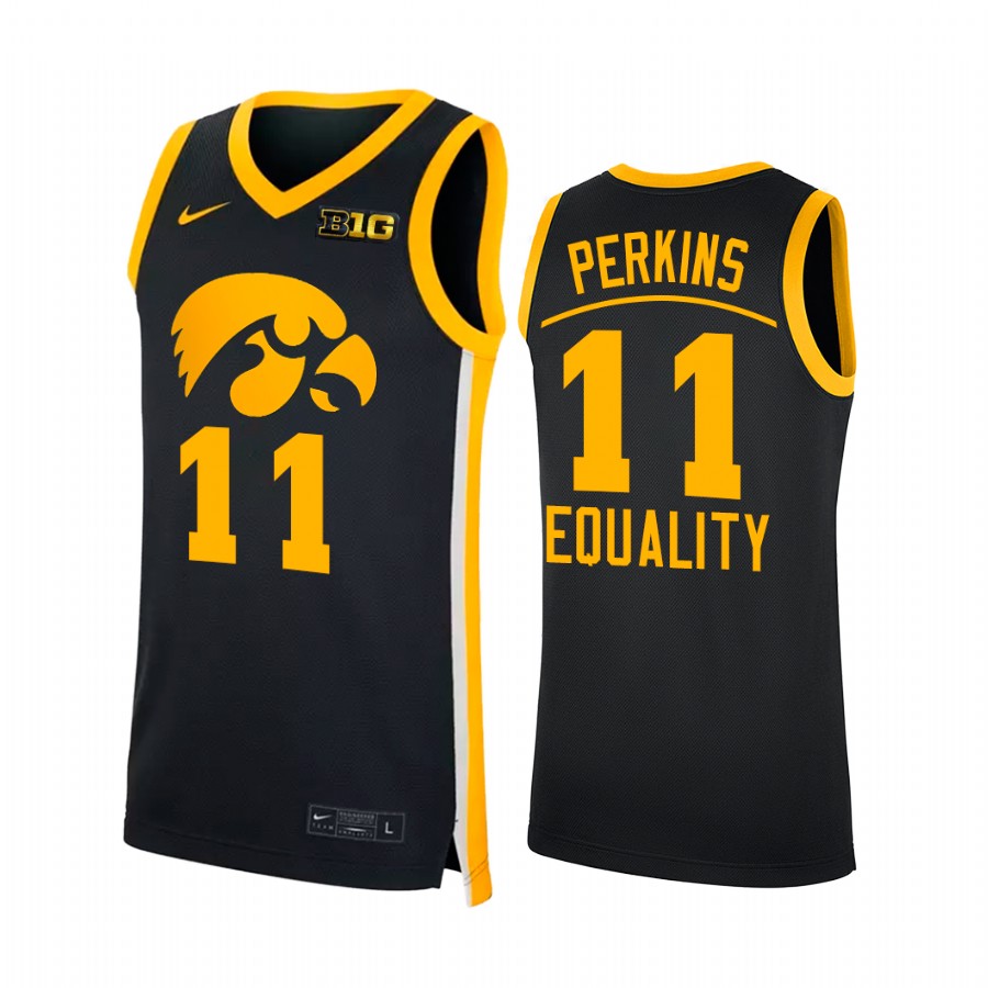 Iowa Hawkeyes Tony Perkins Jersey 2022 Equality Black NCAA Big Ten Uniform
