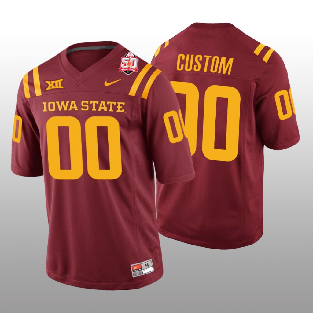 Iowa State Cyclones Cardinal 2021 Fiesta Bowl College  Custom Jersey