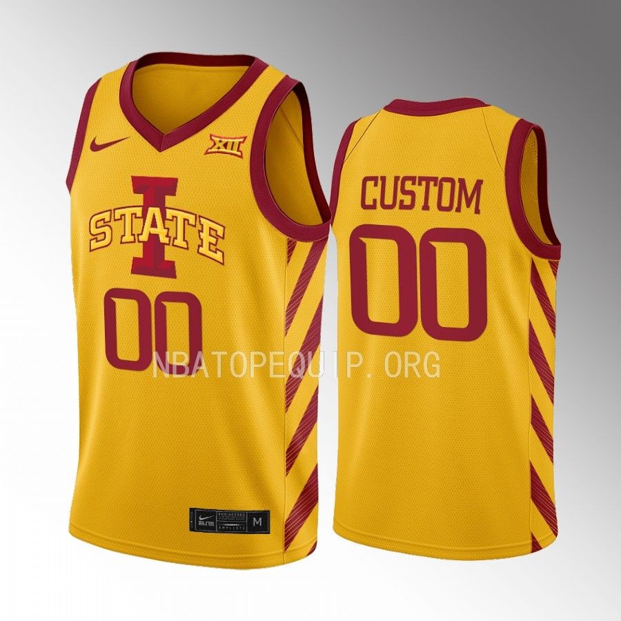 Iowa State Cyclones Custom Jersey 2022-23 College  Gold Uniform