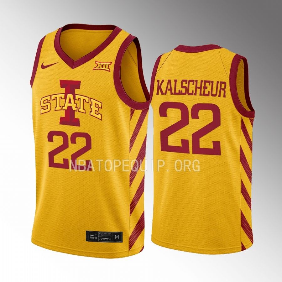 Iowa State Cyclones Gabe Kalscheur Jersey 2022-23 College  Gold Uniform