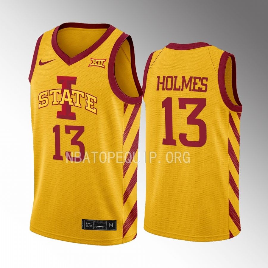 Iowa State Cyclones Jaren Holmes Jersey 2022-23 College  Gold Uniform