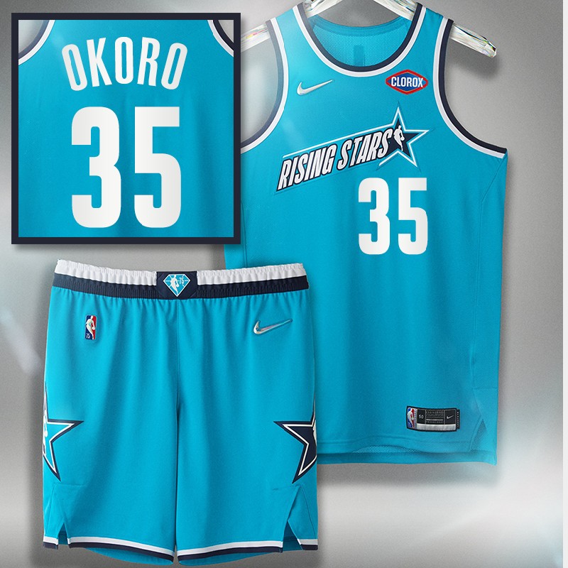 Isaac Okoro 2022 NBA Rising Stars Cavaliers Jersey Blue Team Barry Uniform
