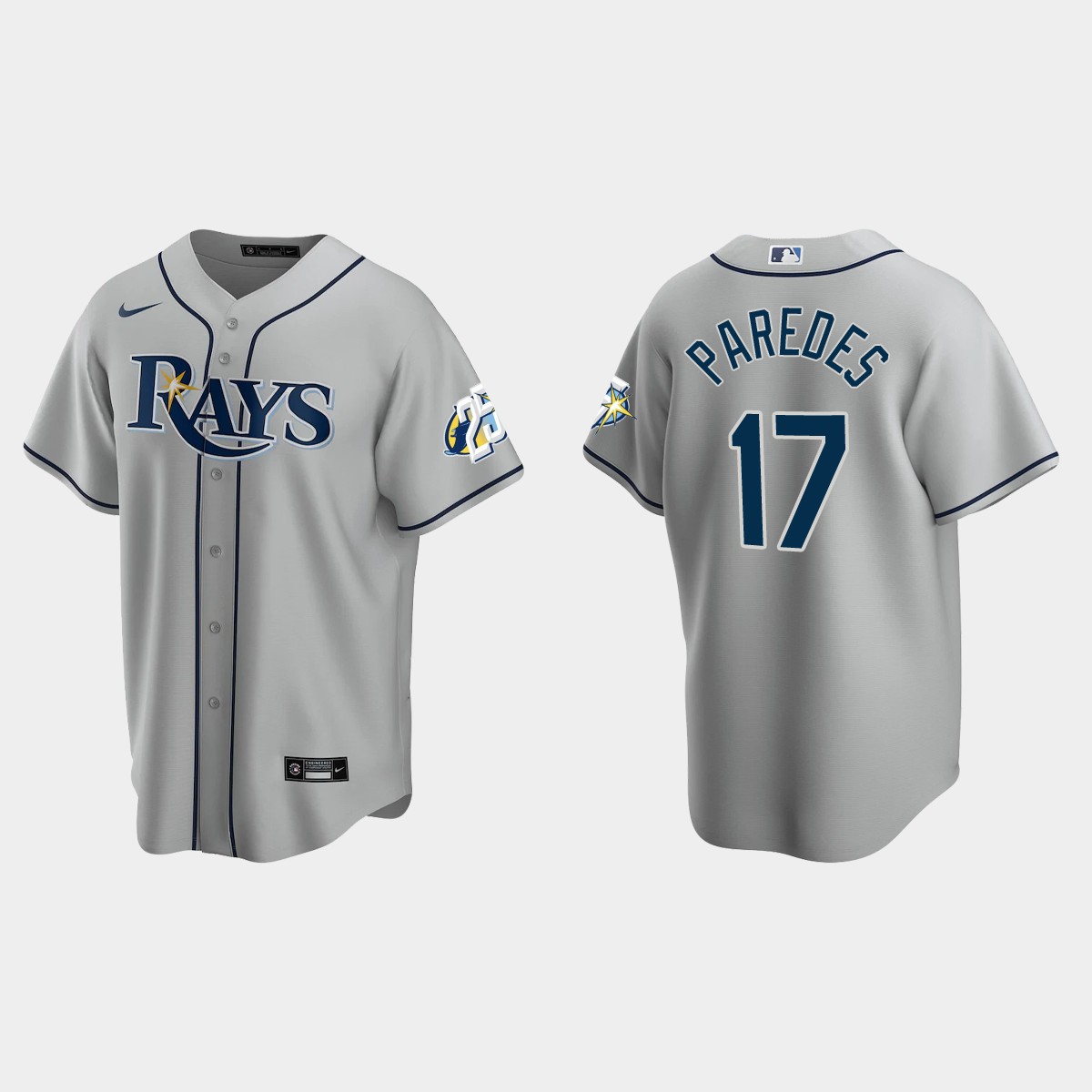 Isaac Paredes Tampa Bay Rays 25th Anniversary Jersey - Gray