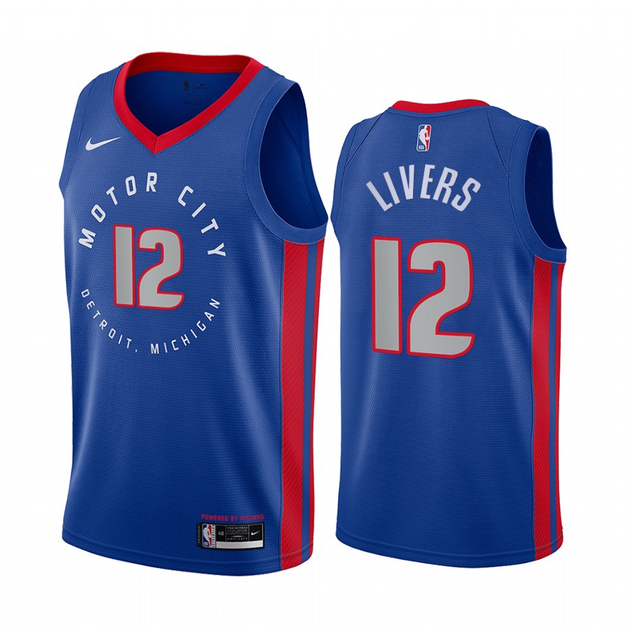 Isaiah Livers 2021 NBA Draft Detroit Pistons City Edition Jersey Blue
