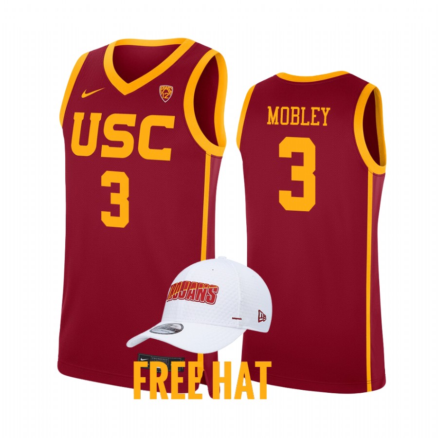 Isaiah Mobley USC Trojans Cardinal Jersey 2021-22 College  Away
