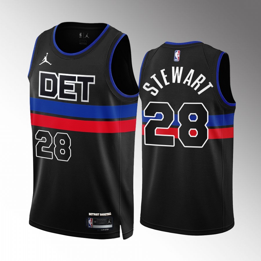 Isaiah Stewart 2022-23 Detroit Pistons Black #28 Statement Edition Jersey Swingman