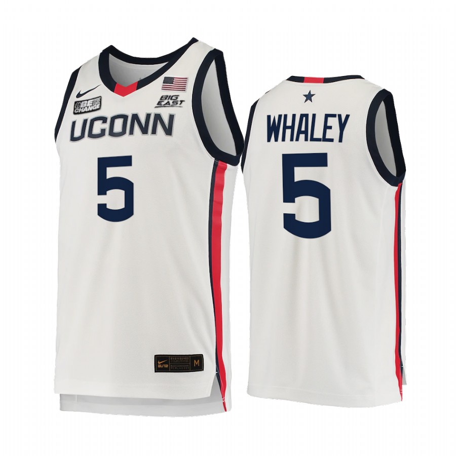 Isaiah Whaley UConn Huskies White Jersey 2021-22 College