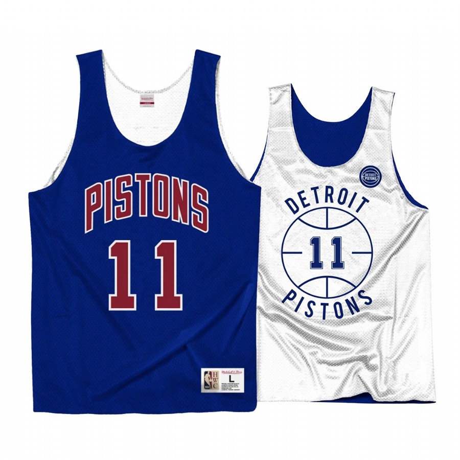 Isiah Thomas #11 Detroit Pistons Throwback Reversible Jersey Royal White