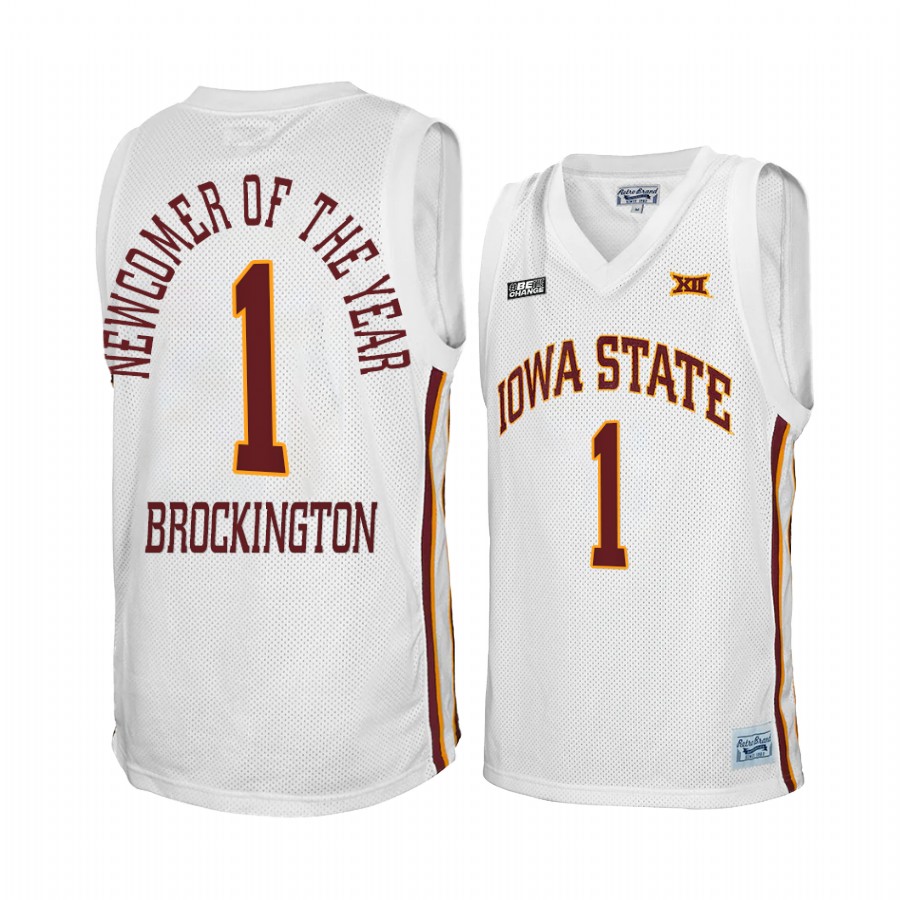Izaiah Brockington Iowa State Cyclones White Jersey Newcomer of the Year 2022 Big 12