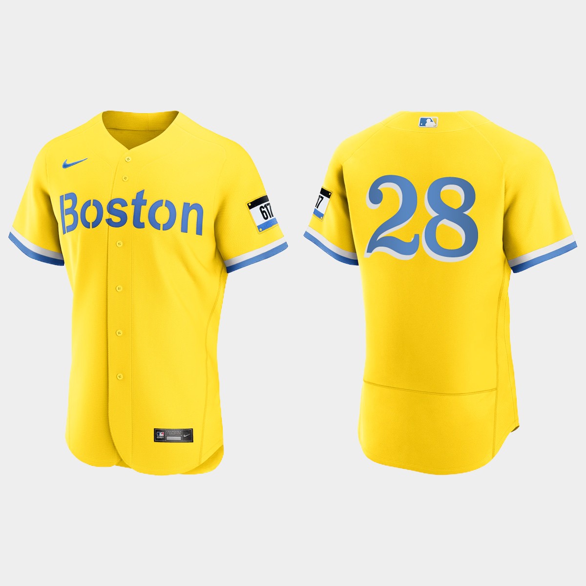 J.D. Martinez Boston Red Sox 2021 City Connect Jersey - Gold Light Blue