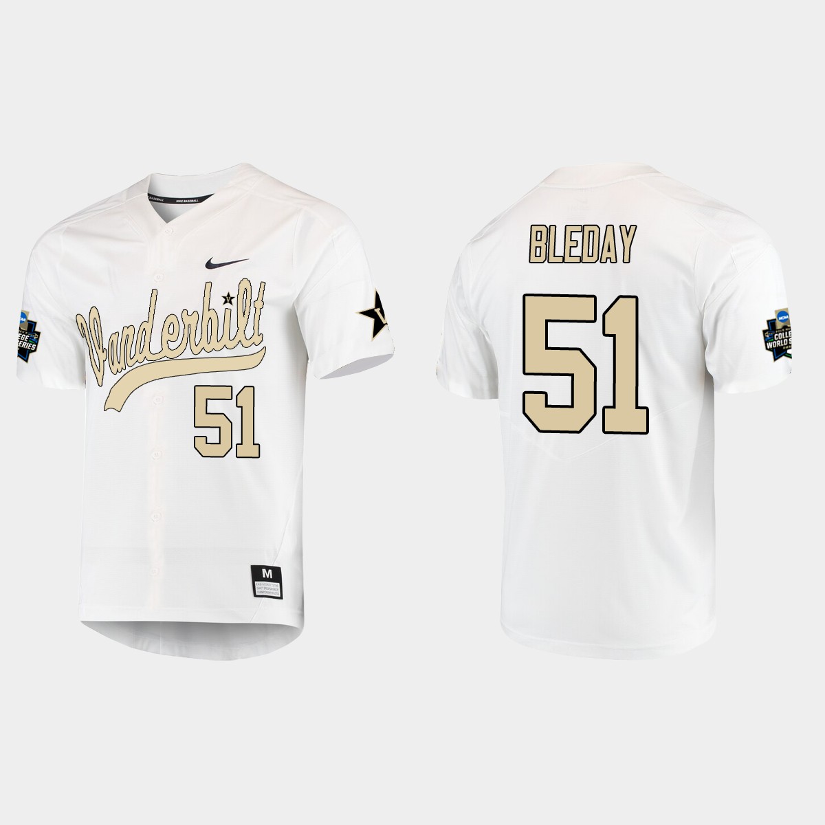 J.J. Bleday Vanderbilt Commodores College World Series  Jersey - White