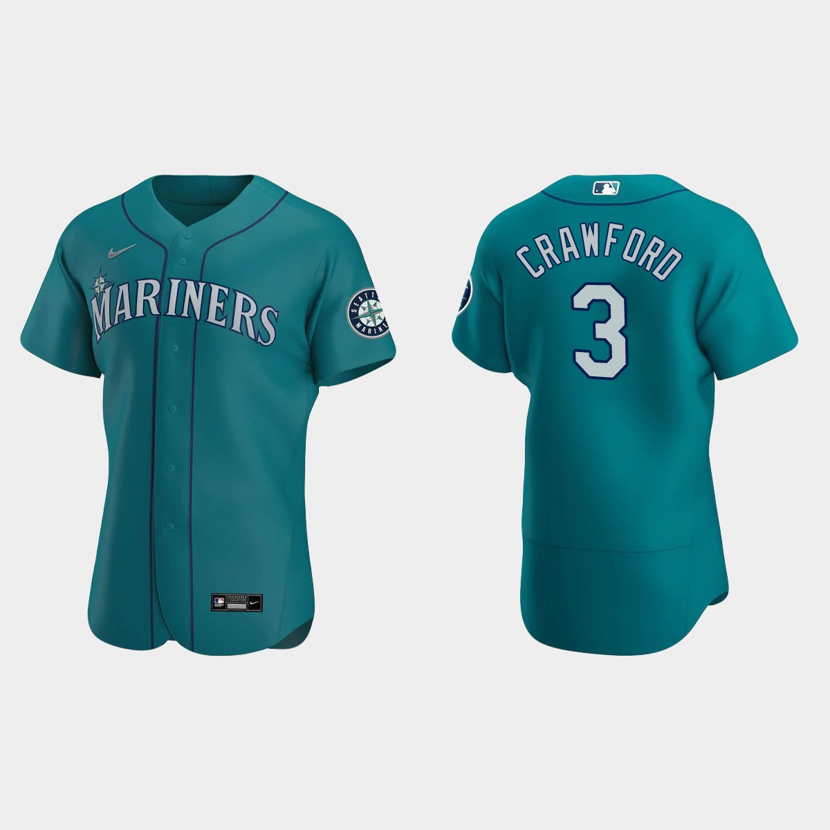 J.P. Crawford #3 Seattle Mariners Alternate Jersey - Aqua