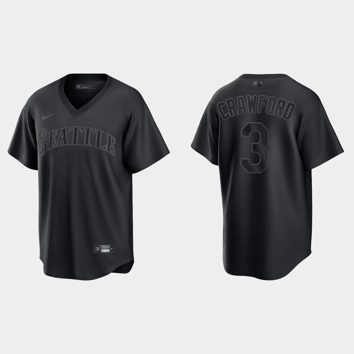 J.P. Crawford Seattle Mariners Pitch Black Fashion Jersey - Black