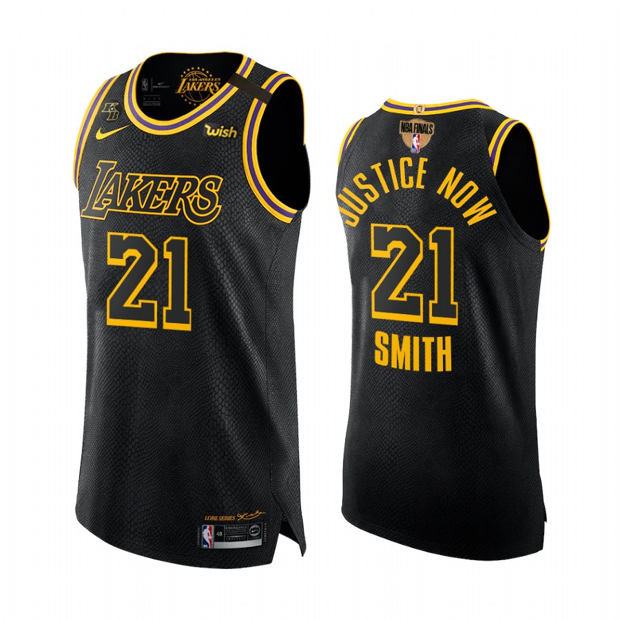 J.R. Smith Los Angeles Lakers 2020 Finals Mamba Black Jersey Justice Now