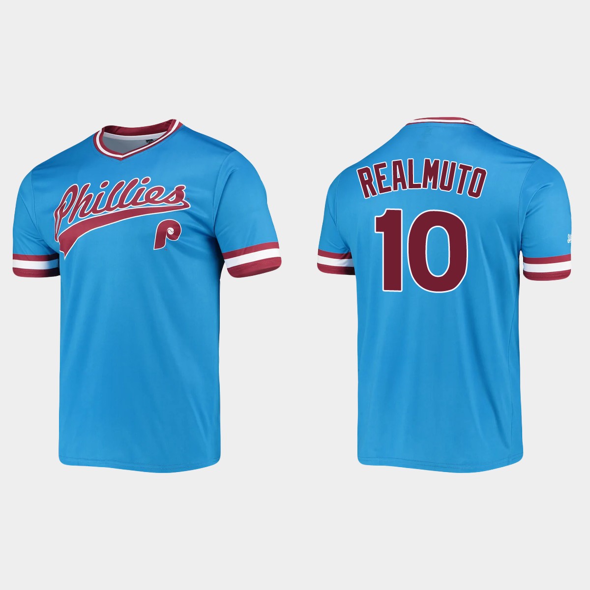 J.T. Realmuto Philadelphia Phillies Cooperstown Collection Stitches Jersey - Light Blue