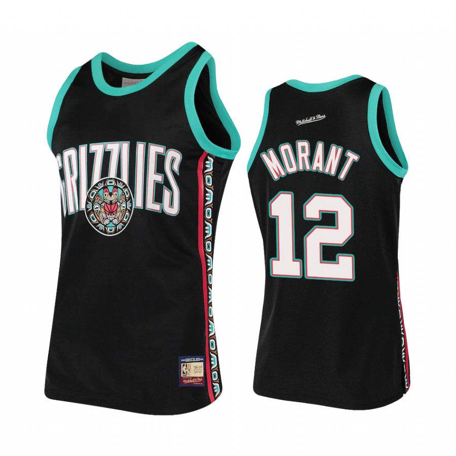Ja Morant #12 Memphis Grizzlies Black Hardwood Classics Jersey