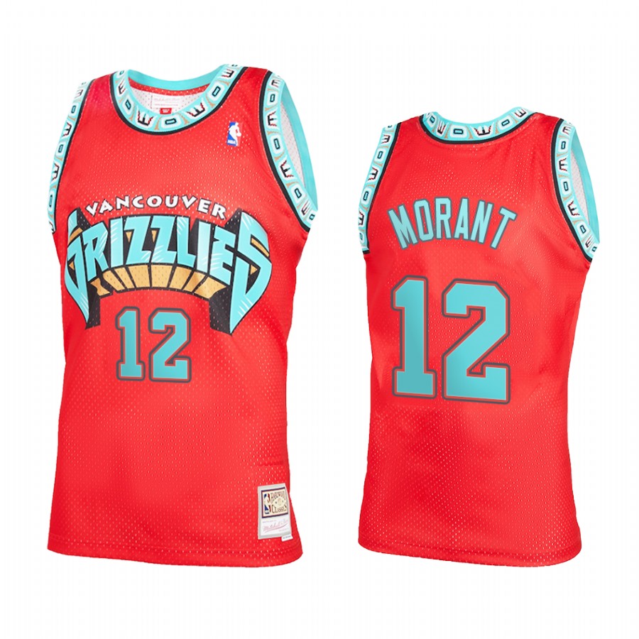 Ja Morant 12 Memphis Grizzlies 2021 Reload 2.0 Red Jersey Throwback
