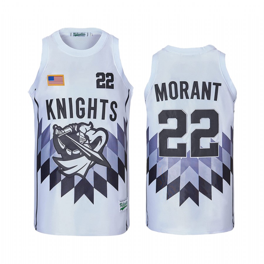Ja Morant Crestwood Knights Highschool Memphis Grizzlies #22 White Jersey Classic Headgear