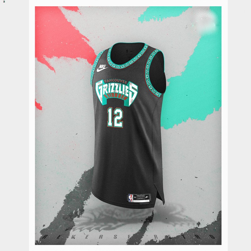 Ja Morant Memphis Grizzlies Black #12 Jersey NBA Reverse Retro