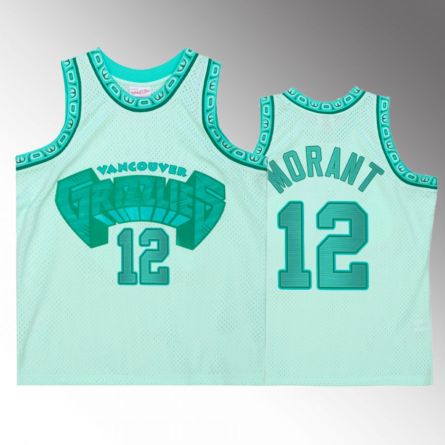 Ja Morant Space Knit Jersey Memphis Grizzlies #12 Teal Hardwood Classics Men's Shirt