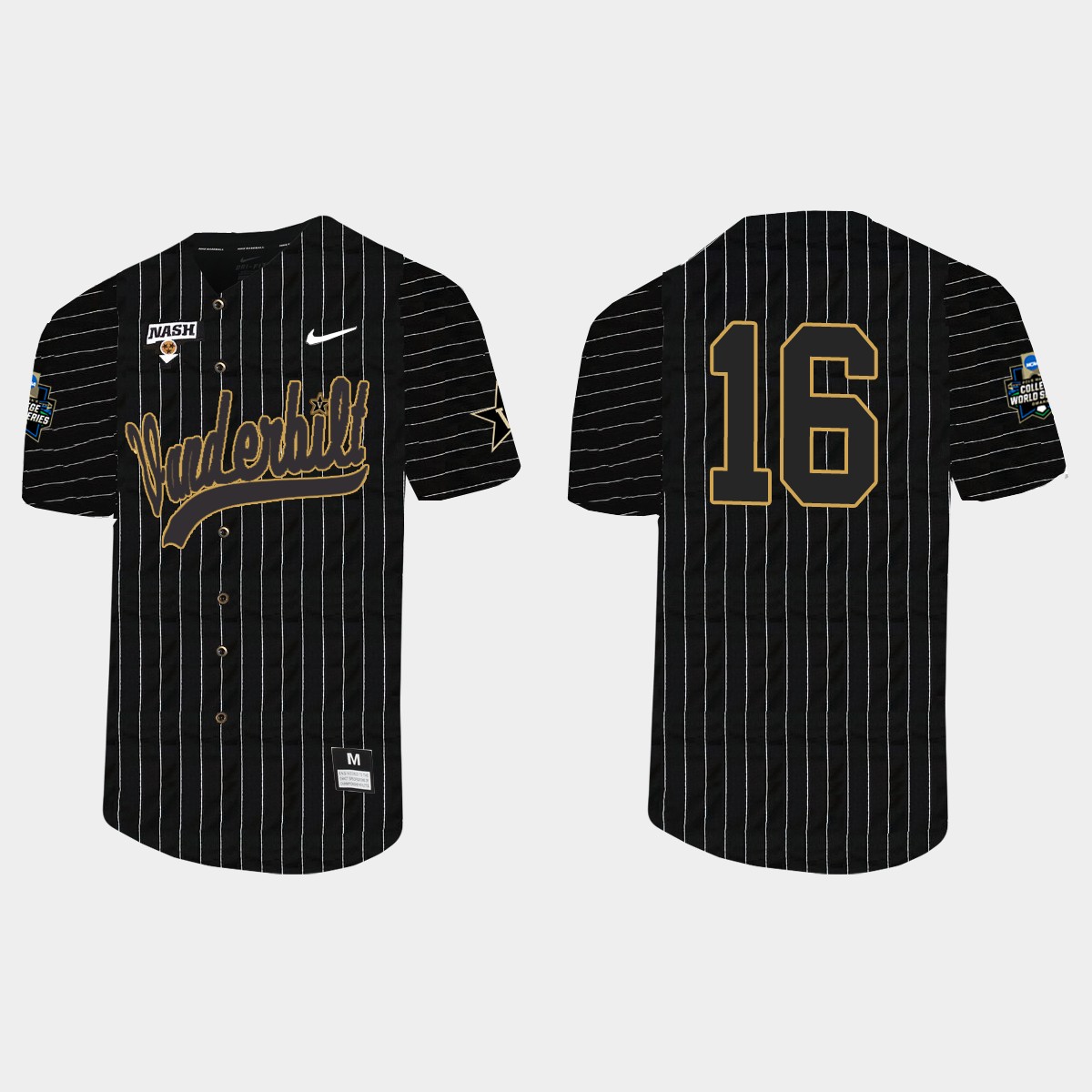 Jack Bulger Vanderbilt Commodores 2021 College World Series Pinstripe  Jersey - Black