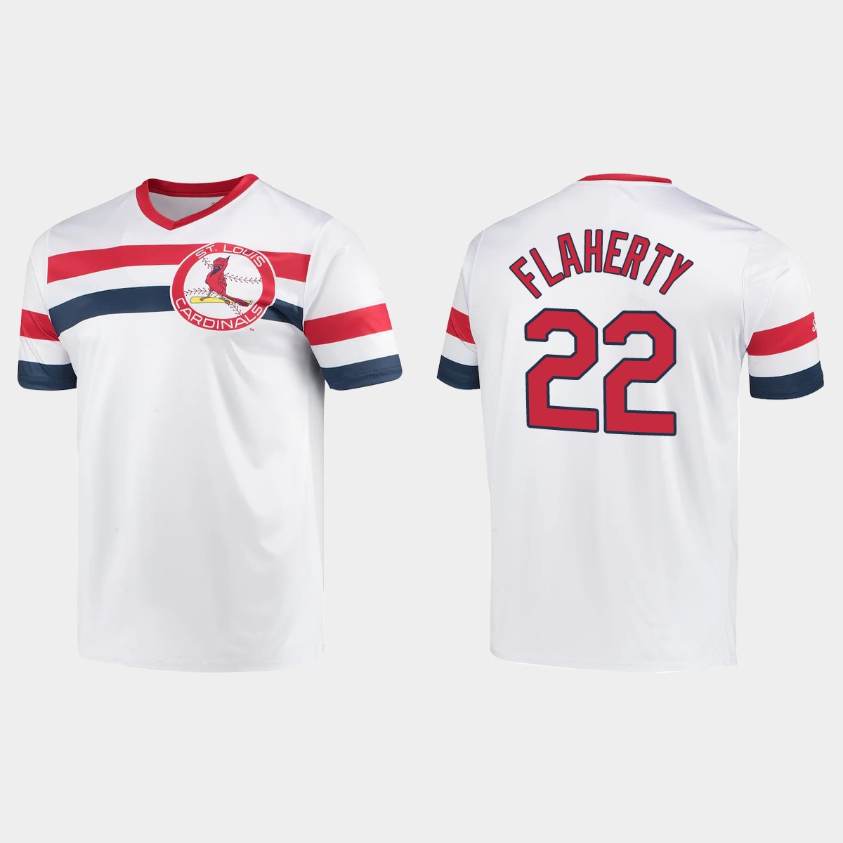 Jack Flaherty St. Louis Cardinals Cooperstown Collection V-Neck Jersey - White