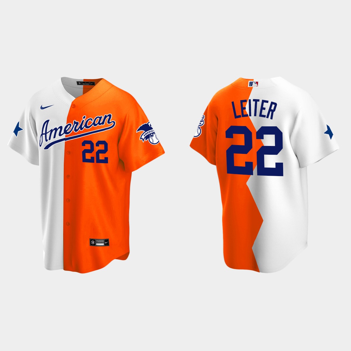 Jack Leiter MLB 2022 All-Star Futures Game Split Jersey - White Orange