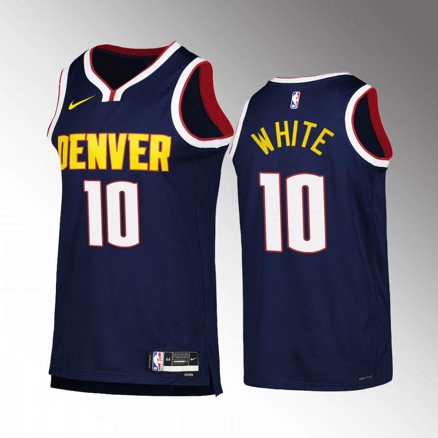 Jack White Denver Nuggets #10 Navy Jersey 2022-23 Icon Edition Swingman