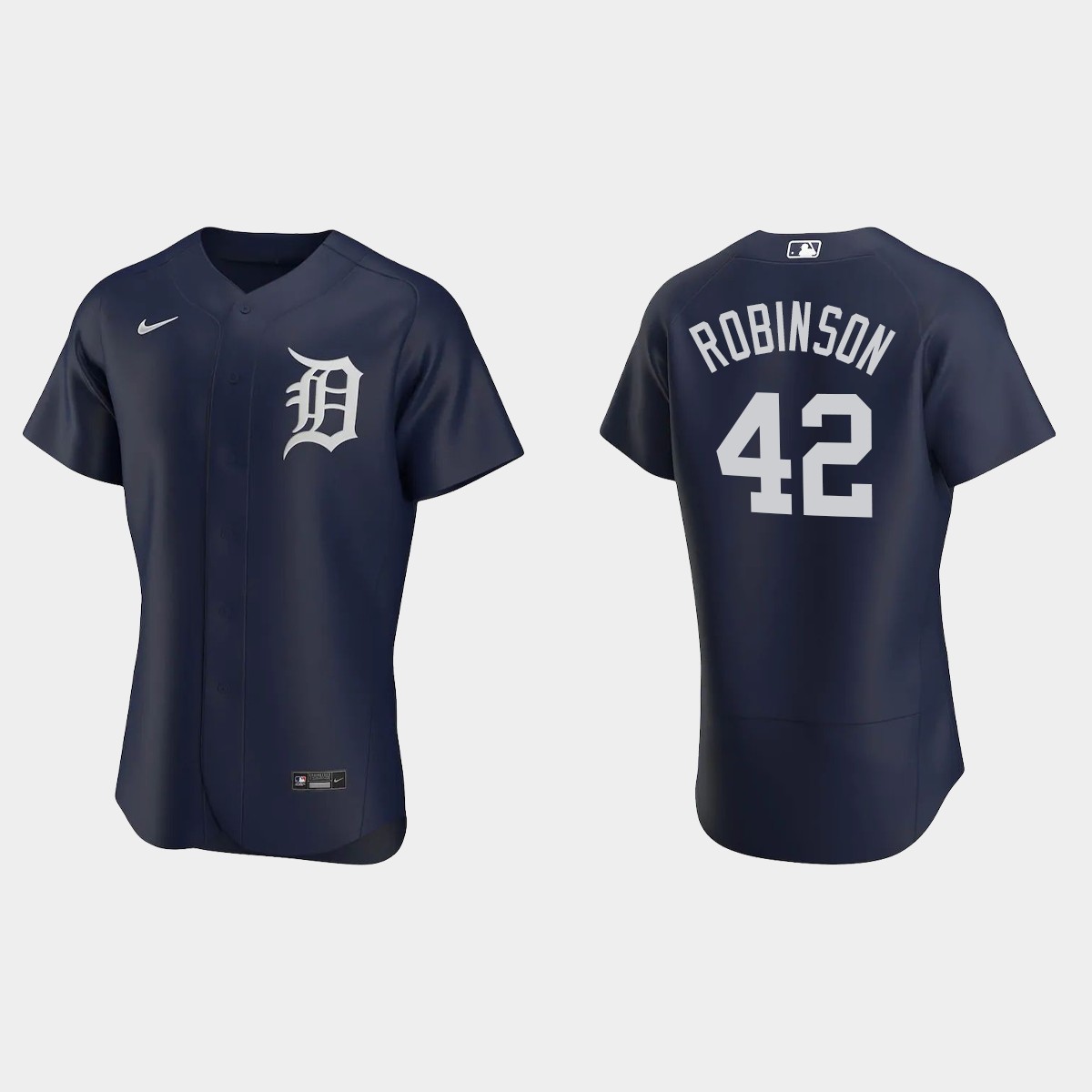 Jackie Robinson #42 Detroit Tigers Navy Team Logo 2020 Alternate Jersey
