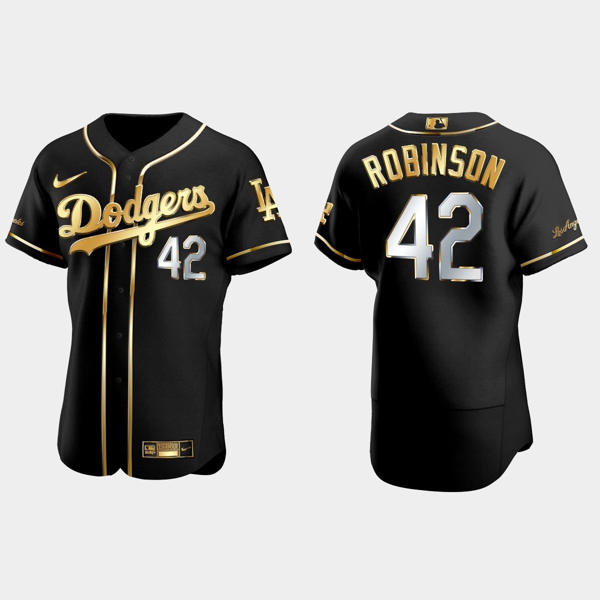 Jackie Robinson Los Angeles Dodgers 2021 Gold Program Golden Jersey - Black