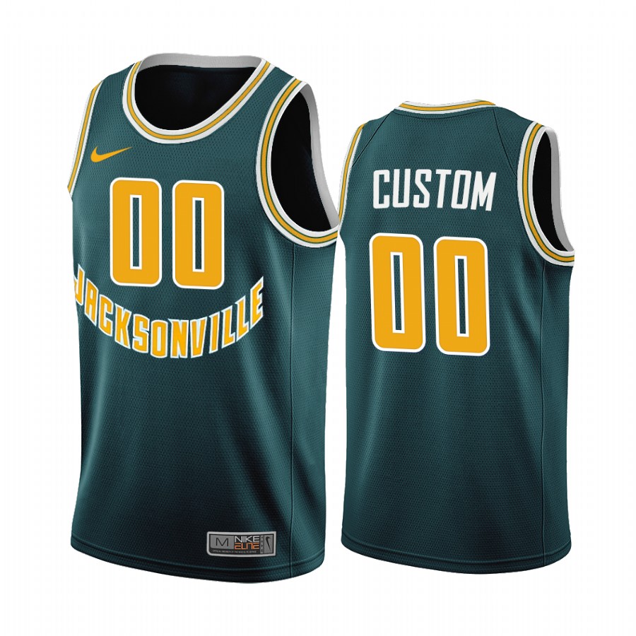 Jacksonville Dolphins Custom Green 50th Anniversary Throwback Jersey College