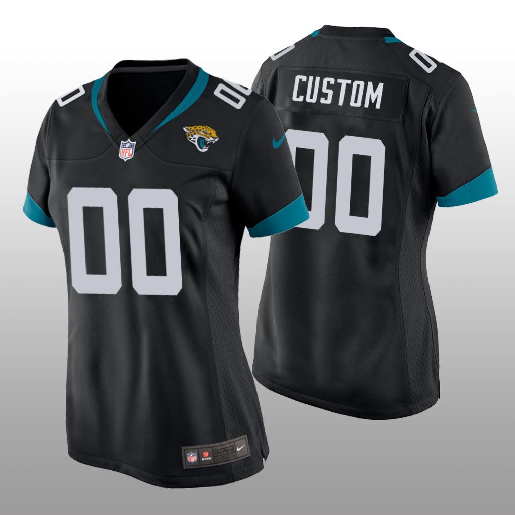 Jacksonville Jaguars #00 Black Custom Game Jersey - Women
