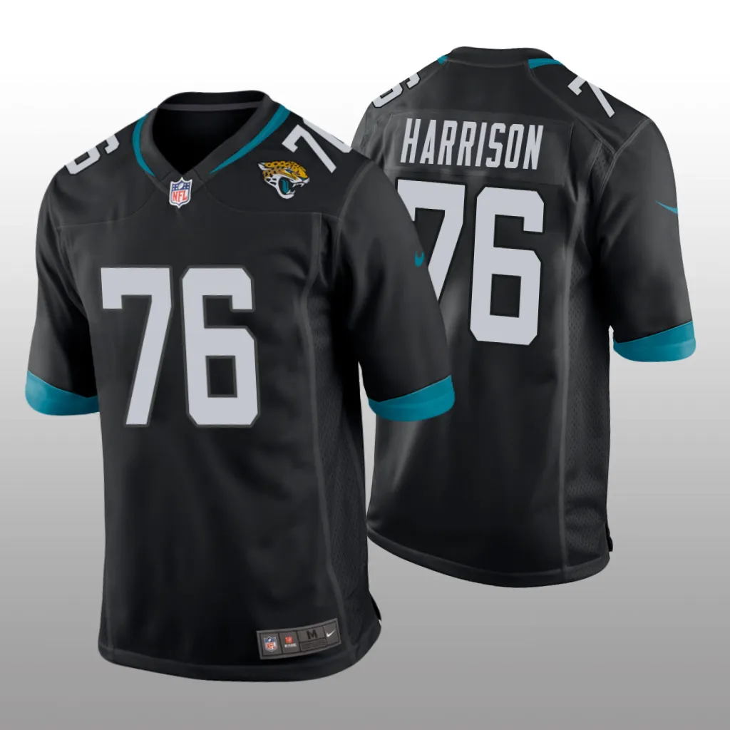 Jacksonville Jaguars Black 2023 NFL Draft Anton Harrison Game Jersey
