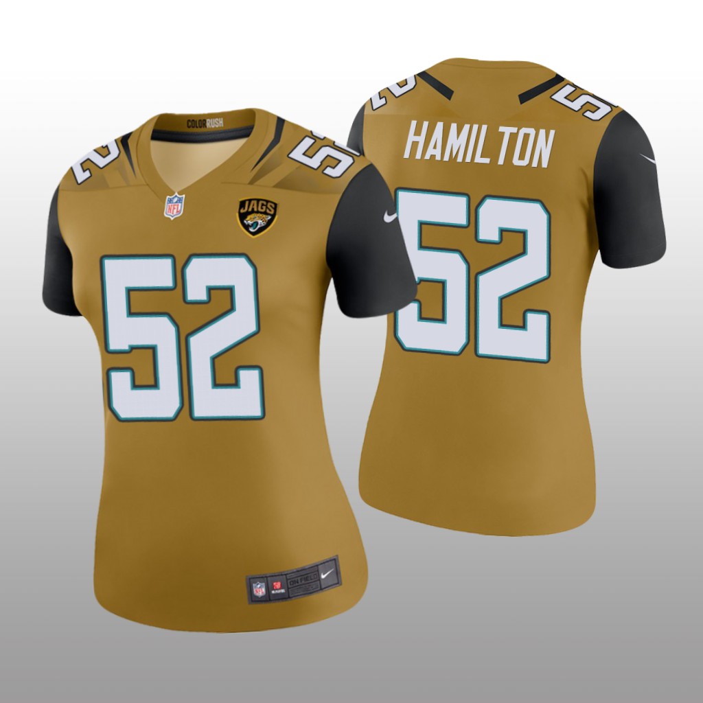Jacksonville Jaguars DaVon Hamilton Gold Jersey Color Rush Legend - Women's