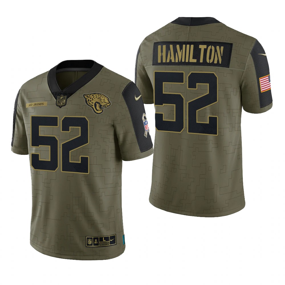 Jacksonville Jaguars DaVon Hamilton Olive Limited Jersey 2021 Salute To Service - Men's