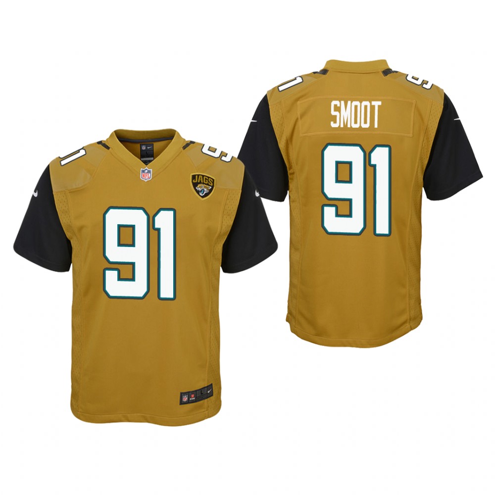 Jacksonville Jaguars Dawuane Smoot Gold Jersey Color Rush Game - Youth