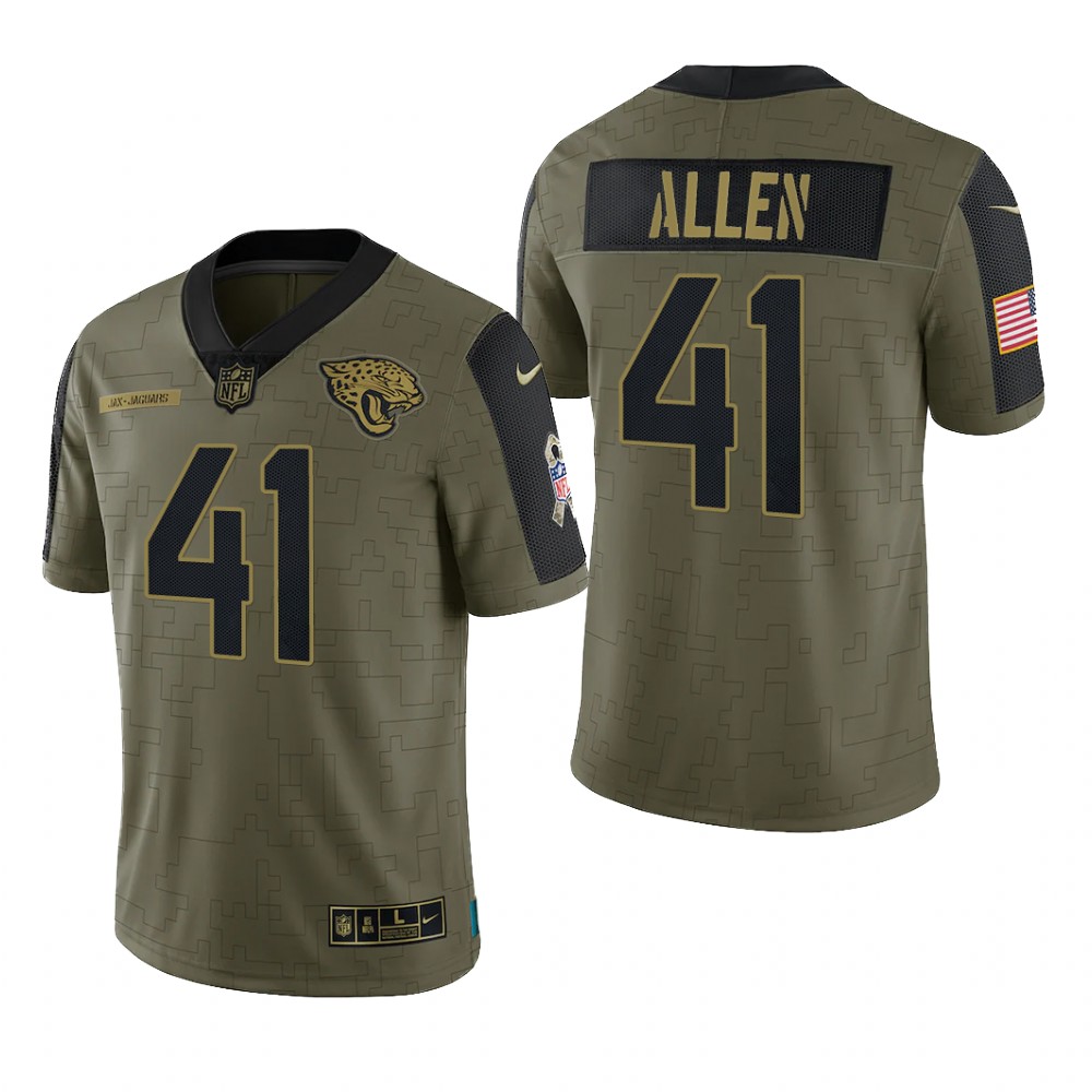 Jacksonville Jaguars Josh Allen Olive Limited Jersey 2021 Salute To Service - Men's