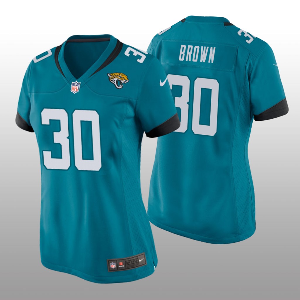 Jacksonville Jaguars Montaric Brown Teal Jersey Game - Women's