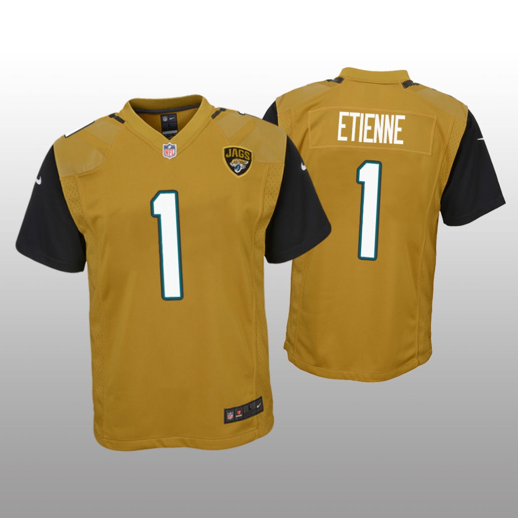 Jacksonville Jaguars Travis Etienne Gold Jersey Color Rush Game - Youth