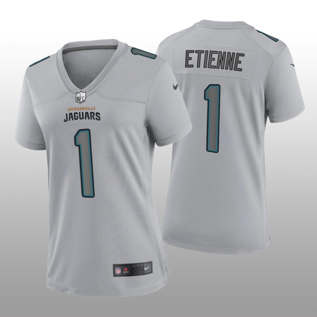 Jacksonville Jaguars Travis Etienne Gray Jersey Atmosphere Fashion Game - Women's