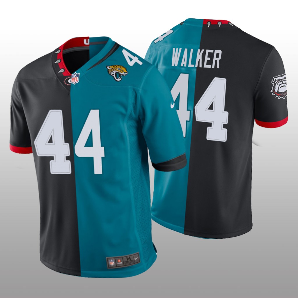 Jacksonville Jaguars Travon Walker Teal Black Split Game 2022 NFL Draft - Men's