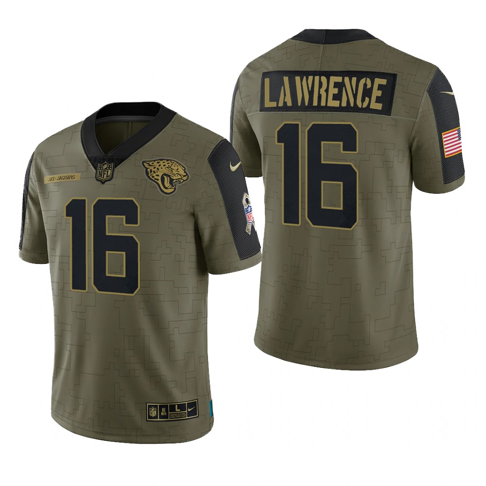 Jacksonville Jaguars Trevor Lawrence Olive Limited Jersey 2021 Salute To Service - Men's
