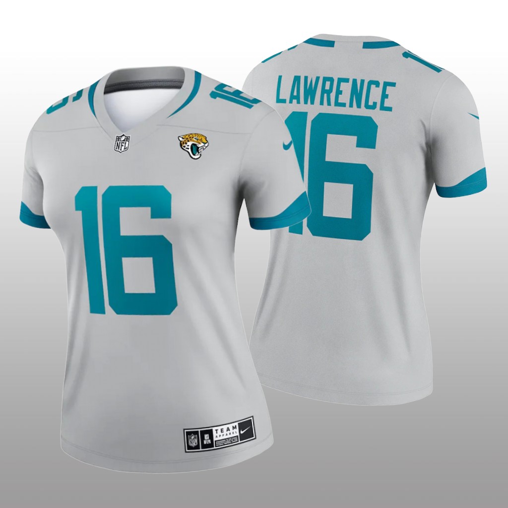 Jacksonville Jaguars Trevor Lawrence Silver Jersey Inverted Legend - Women's