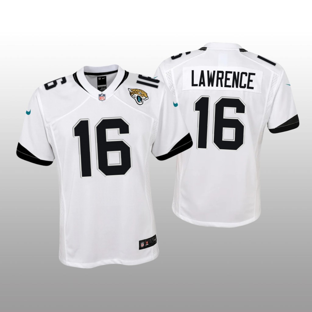 Jacksonville Jaguars Trevor Lawrence White Jersey Game - Youth